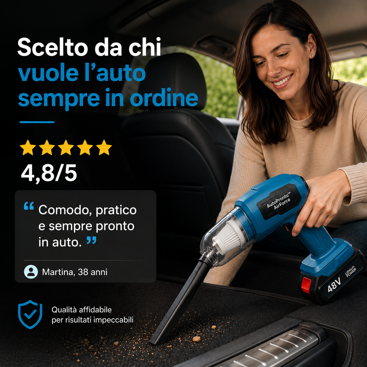 AutoPronto™ AirForce - Aspirapolvere e Soffiatore Portatile per Auto