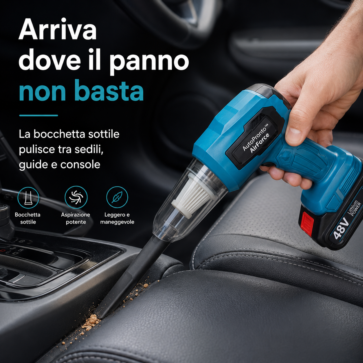 AutoPronto™ AirForce - Aspirapolvere e Soffiatore Portatile per Auto
