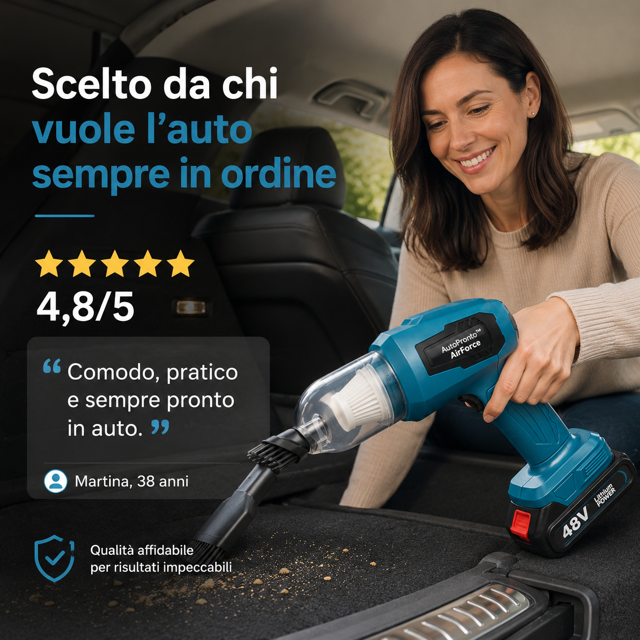 AutoPronto™ AirForce - Aspirapolvere e Soffiatore Portatile per Auto