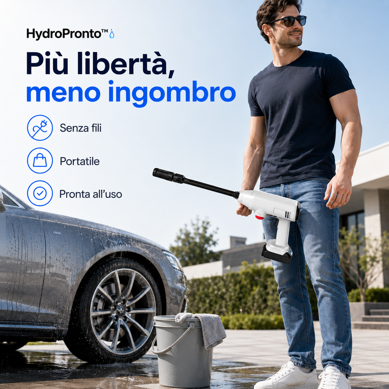 HydroPronto™ – Idropulitrice Portatile a Batteria